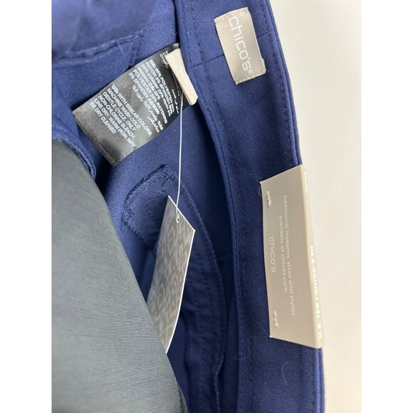 Chicos So Slimming Navy Trousers Size 16R / 3R Polyester Blend New With Tags - Picture 5 of 6